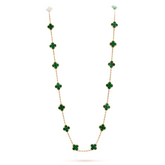 Bloom Long Necklace - Golden & Green