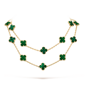 Bloom Long Necklace - Golden & Green